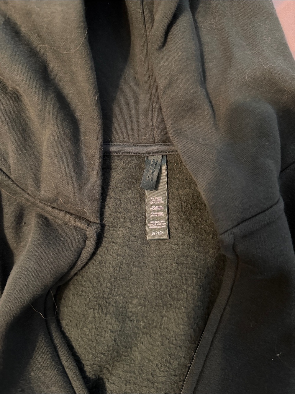 SKIMS Cotton Fleece Classic Zip Up Hoodie in Forest Green - Picture 2 of 2